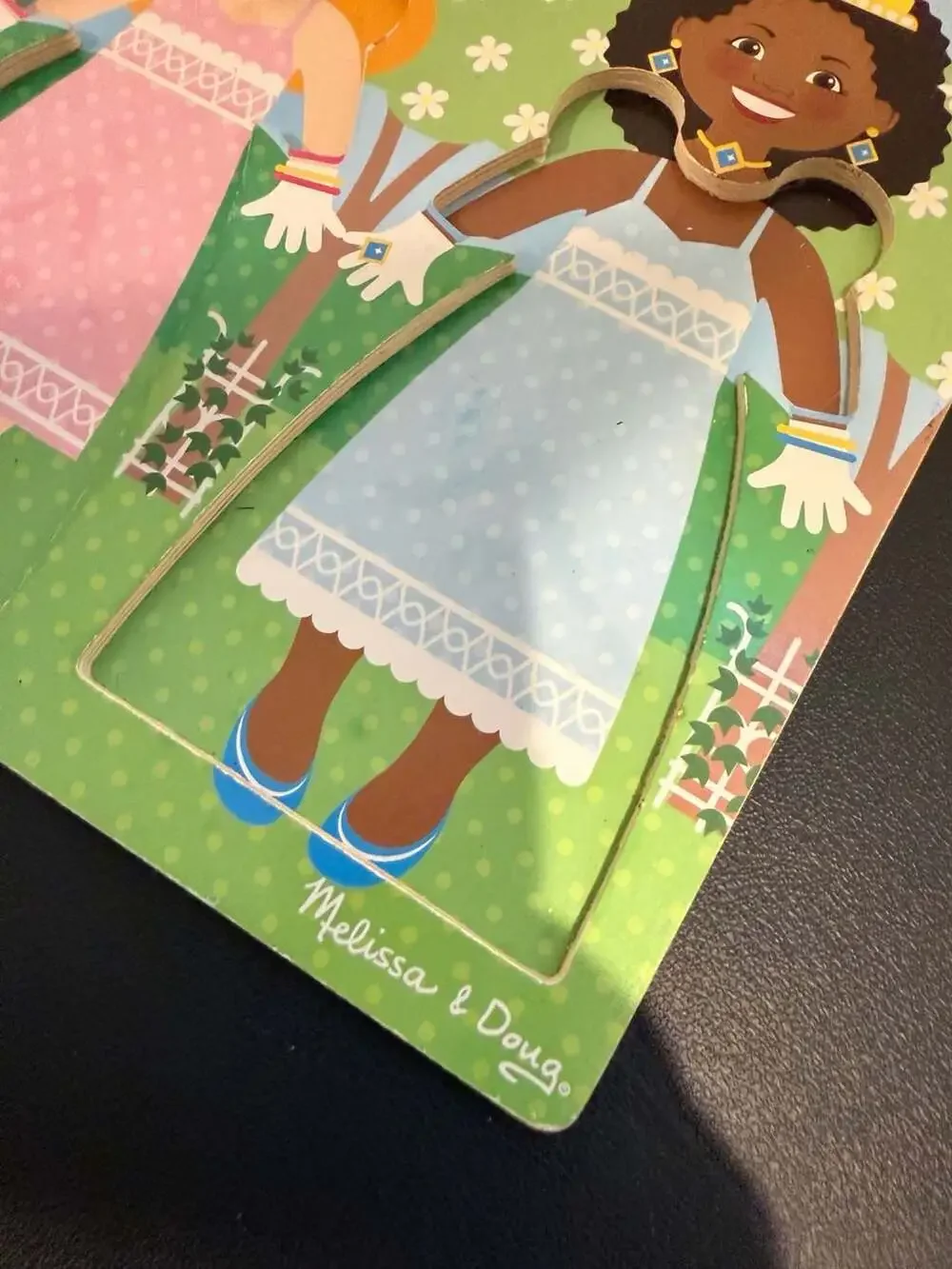 Melissa & Doug Princess Dress-Up Wooden Peg Puzzle Back. NO PIECES.